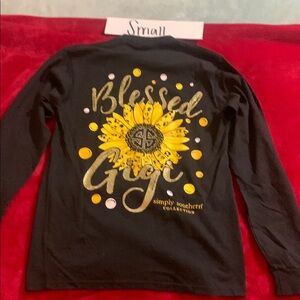2/$25 Simply Southern Black and Yellow Long Sleeve Tee “Gigi”